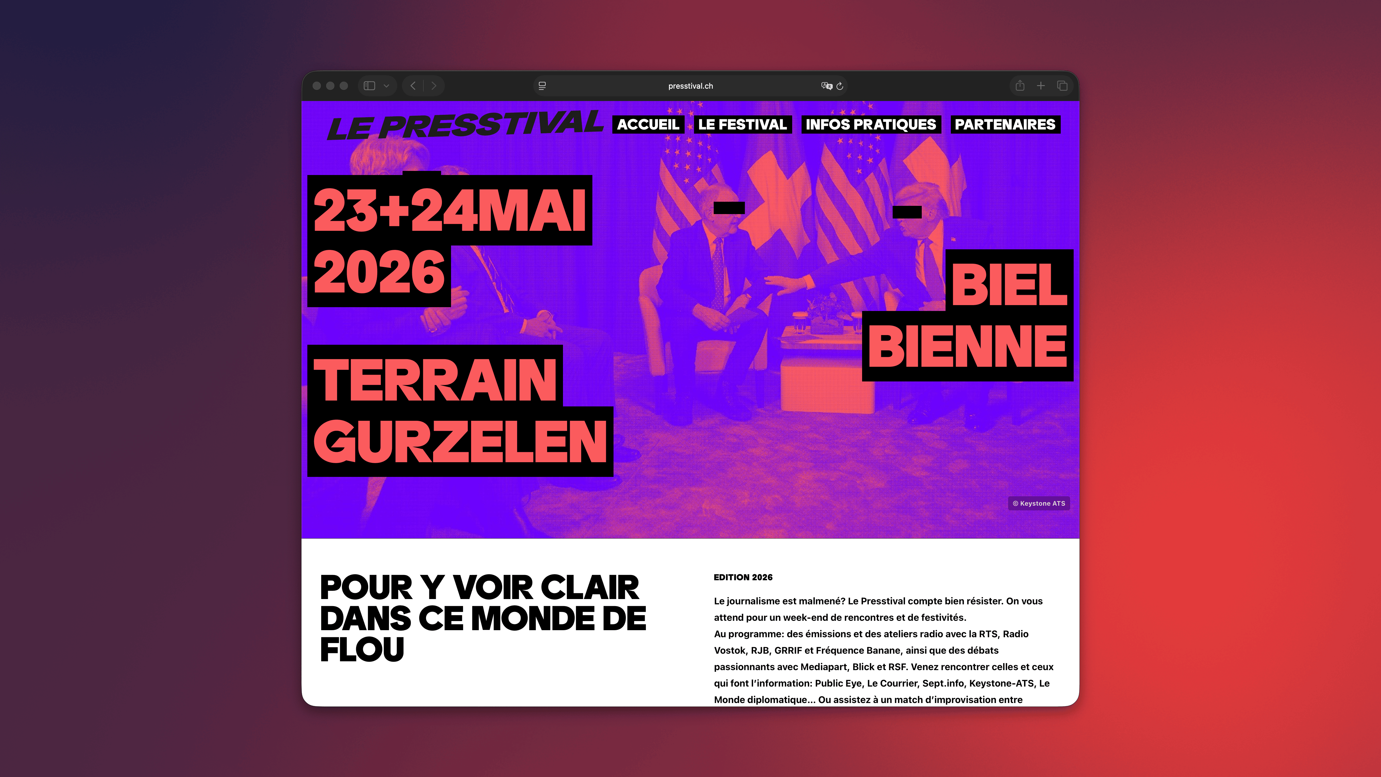 Presstival.ch, Un site sur mesure pour le premier festival du journalisme romand