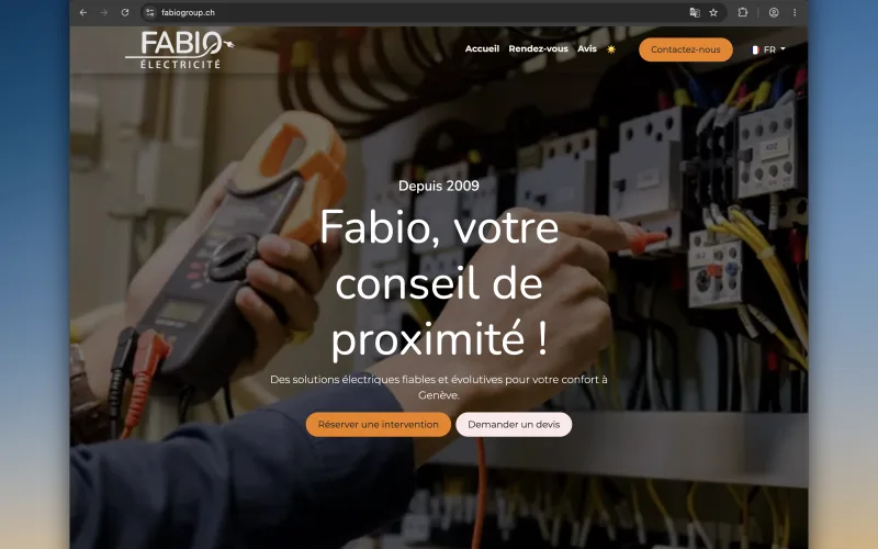 Website, online booking and Odoo for Fabio Elec Group