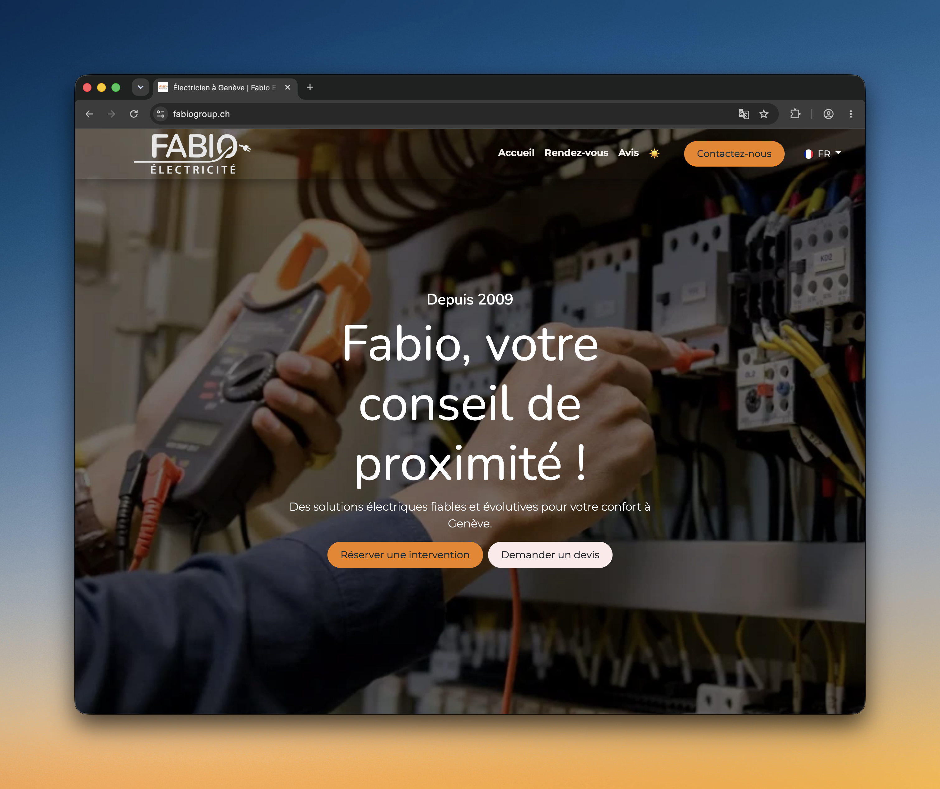 Site, réservation en ligne et Odoo pour Fabio Elec Group