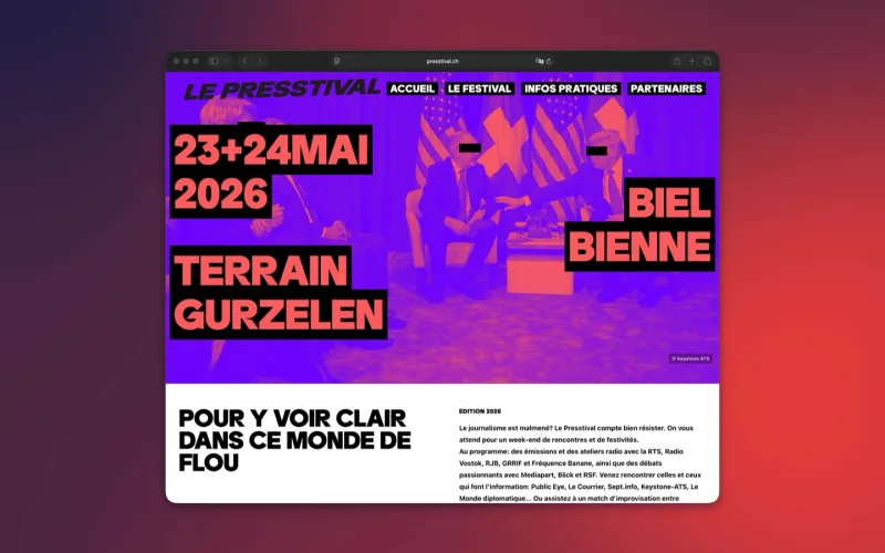 Presstival.ch, a bespoke website for a journalism festival